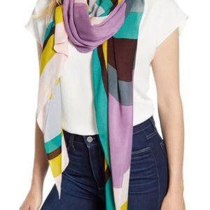 Kate Spade Rita Stripe Scarf in Light Orchid